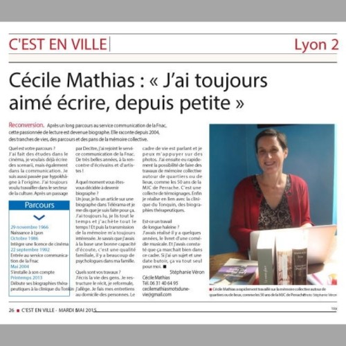 Cécile Mathias, biographe à Lyon